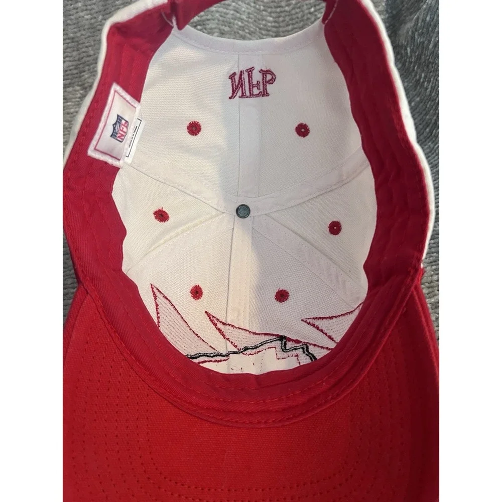 Vintage Kansas City Chiefs Shark Tooth NFL Strapback Hat Red White Graphic Cap